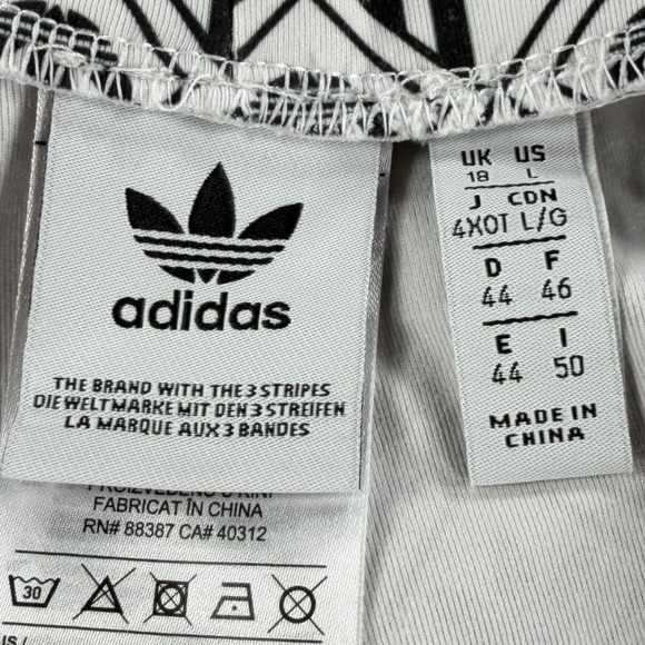 Adidas Originals Bike Shorts Large L Geometric Diamond Trefoil Black White - Picture 2 of 7